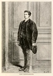 Jean Passepartout, aus „In 80 Tagen um die Welt“ von Jules Verne (1828-1905), gestochen von Louis Dumont (geb. 1822), 1873