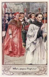 Was für ein pompöser Priester das ist!