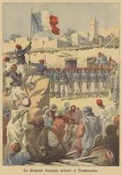 Hissen der französischen Flagge in Timbuktu
