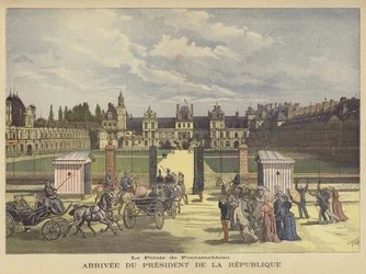 Ankunft des Präsidenten von Frankreich im Palais de Fontainebleau