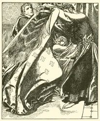 Die Königin von Irland versucht, Sir Tristram zu töten