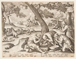 Affen, die Jäger nachahmen