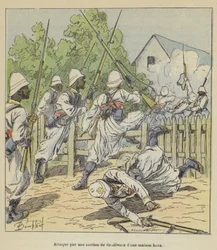 Angriff einer Scharfschützeneinheit auf ein Hova-Haus