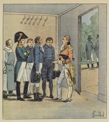 Hudson Lowe verhört die Diener Napoleons