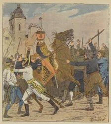 Der Parlamentär von Marschall Lannes, von der Bevölkerung Wiens misshandelt