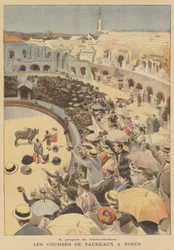 Stierkampf im römischen Amphitheater von Nîmes