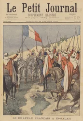 Die französische Flagge gehisst in In Salah, Algerien