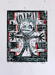 Gekrönte Stammesfigur