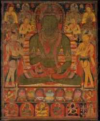 Buddha Amoghasiddhi mit acht Bodhisattvas