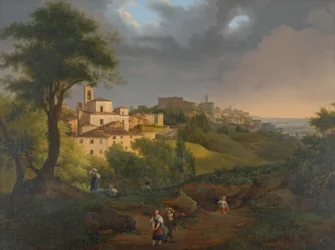 Ansicht des Borgo, Kanal in Bergamo