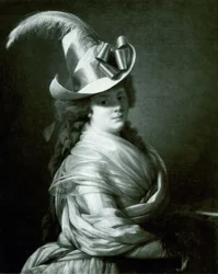 Frau mit Strohhut