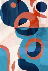Abstrakte blaue und orange Formen