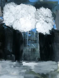 Abstrakte Wolkenspiegelung