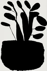 Schwarze botanische Silhouette