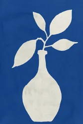 Blaue botanische Vase