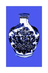 Blaue und weiße Vase
