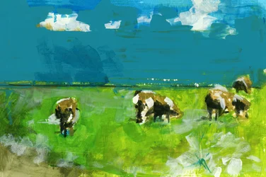 Weidende Kühe Landschaft