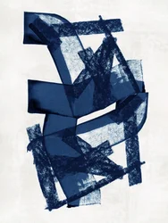 Moderne indigoblaue Pinselstriche