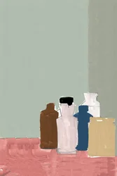 Gedämpfte Flasche Stillleben