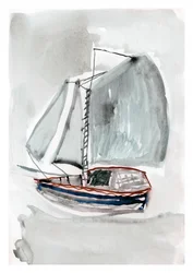 Serenes Segelboot treibend