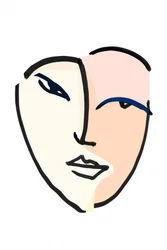 Zweifarbiges modernes Gesicht