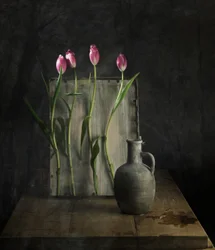 Rustikale Tulpen Stillleben