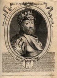 Porträt von Childerich I., König der Salischen Franken (436-481) - CHILDERIC I König der Salischen Franken - Gravur aus 