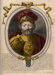 Porträt von Eudes (Odon) (ca. 860 - 898), Graf von Paris und Troyes, dann König von Frankreich - EUDES Graf von Paris, gewählt zum französischen Thron nach der Absetzung von Karl dem Kaiser - Gravur aus 