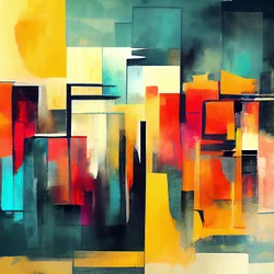 Abstrakte Formen in warmen Farben Rot & Orange