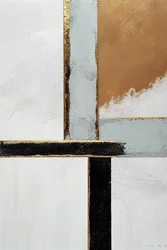 Weiß und Schwarz, goldene abstrakte Linien, druckbare Leinwandkunst