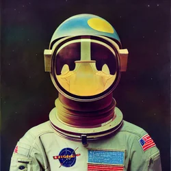 Abstrakter Astronaut im Weltraum