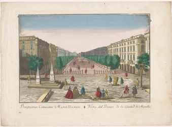 Blick auf eine Promenade in Marseille