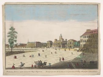Ansicht des Palacio del Buen Retiro in Madrid (Titel auf dem Objekt)