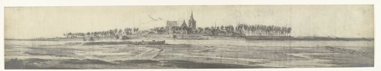 Ansicht von Grave, 1672 (Serie: Zeichnungen des französischen Einfalls in die Niederlande 1672 von Adam Frans van der Meulen, aufbewahrt in der Manufacture des Gobelins)