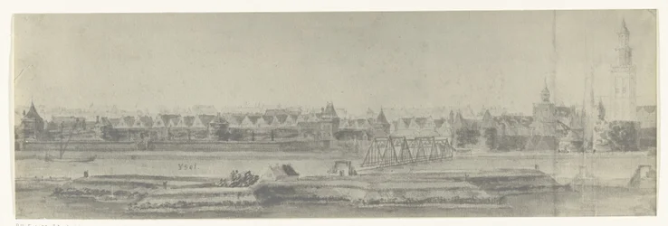 Ansicht von Kampen, 1672 (Serie: Zeichnungen des französischen Einfalls in die Niederlande 1672 von Adam Frans van der Meulen, aufbewahrt in der Manufacture des Gobelins)