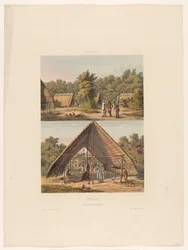 Lager der Arowakken (Suriname. Ein Arowakka-Indianerlager)