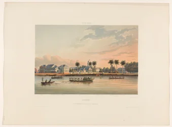 Wasserseite mit Gouverneurshaus in Paramaribo, Suriname