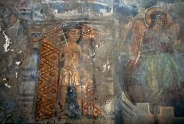 Engel, Fresko in der Kirche von Plemeniana, Kreta, Griechenland (Foto)