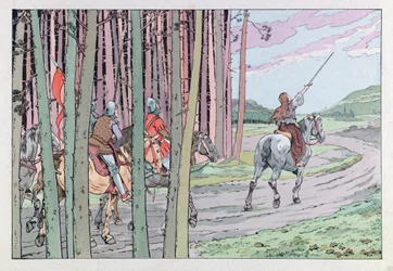 Joan of Arc an der Spitze ihrer Männer im Jahr 1429
