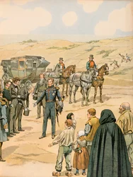 Geschichte Belgiens: Leopold I. (1790-1865), Prinz von Sachsen-Coburg-Gotha, wird am 17. Juli von den belgischen Behörden in La Panne empfangen