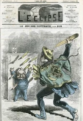 Le jeux des knives, Adolphe Thiers (1797-1877), französischer Historiker und Staatsmann. Titelblatt in „L