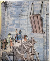 Öffne dich, es ist Frankreichs Glück! (oder „Öffne, es ist das Unglück König von Frankreich!“) Worte des Königs von Frankreich Philipp VI. genannt Philippe de Valois (1293-1350) vor der Levis-Brücke am Schloss Broye bei Crecy. Er wurde in der Schlacht verl