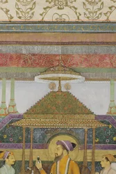 Detail aus „Kaiser Shah Jahan auf dem Pfauenthron“, 1640