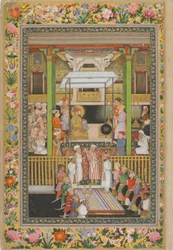 Eine Nachtfeier zum Geburtstag des Propheten, aus dem St. Petersburger Album, ca. 1635-1752